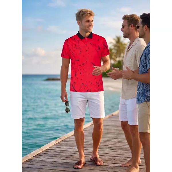  Tricou funcțional pentru bărbați cu guler premium ALTISPORT VOJ/ALM034TR05 ROŞU 