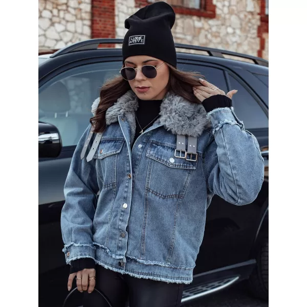  Geacă pentru doamne DSTREET FURDENIM TY4755 ALBASTRU DESCHIS 