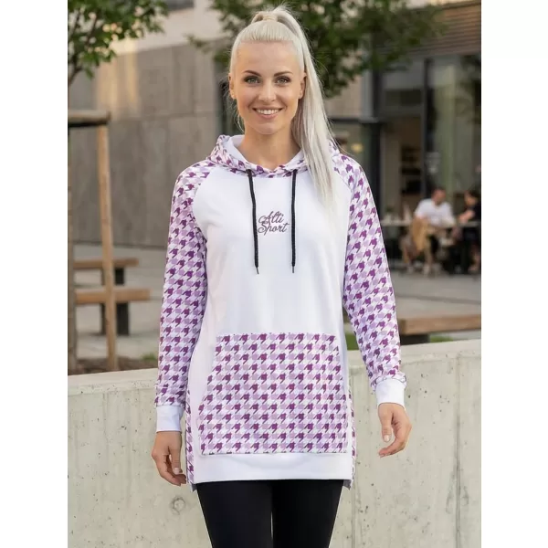  Hanorac prelungit funcțional pentru femei premium ALTISPORT VOJ/ALW048MI03 ALB/VIOLET 