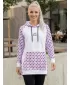 Hanorac prelungit funcțional pentru femei premium ALTISPORT VOJ/ALW048MI03 ALB/VIOLET