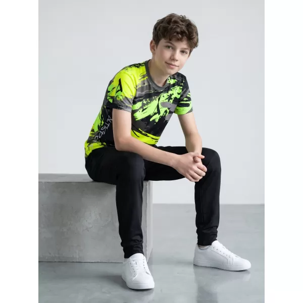  Tricou funcțional premium pentru copii ALTISPORT VOJ/ALK014TR01 NEGRU/VERDE 