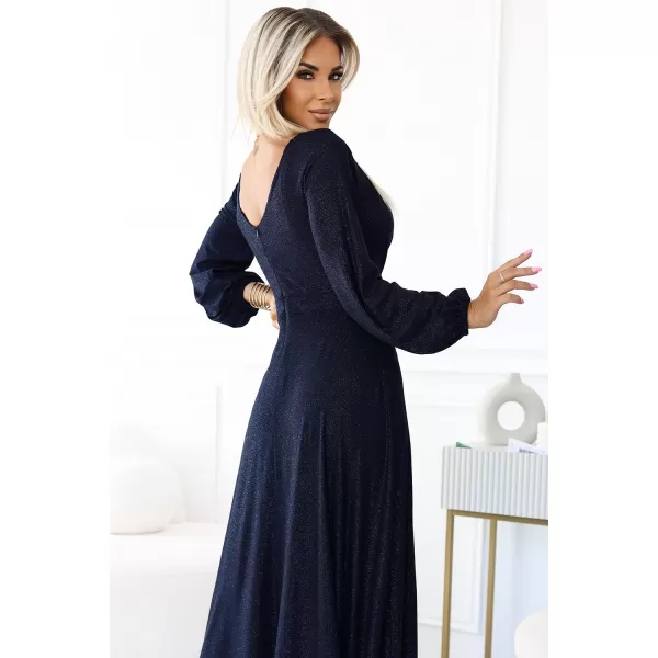  Rochie NUMOCO NELA 572-1 ALBASTRU ÎNCHIS 