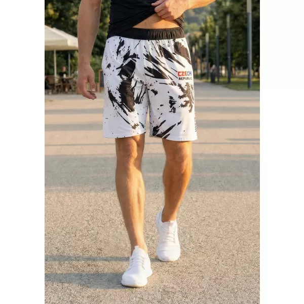  Pantaloni scurți funcționali premium pentru bărbați, fără buzunare ALTISPORT VOJ/ALM036KRA02 ABSTRACTIZARE 