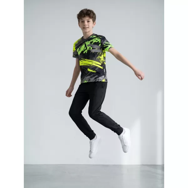  Tricou funcțional premium pentru copii ALTISPORT VOJ/ALK014TR01 NEGRU/VERDE 