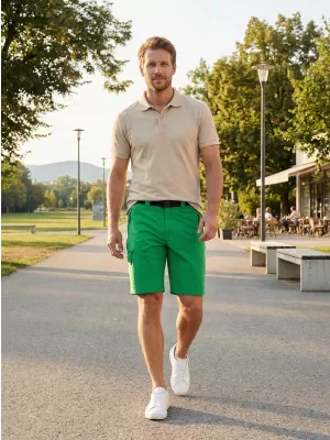 Pantaloni scurți pentru bărbați ALTISPORT NoPrint NP/ALM4021NJ VERDE FERIGA