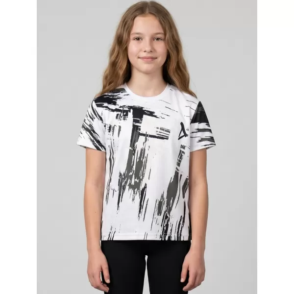  Tricou funcțional premium pentru copii ALTISPORT VOJ/ALK010TR01 ALB/NEGRU 