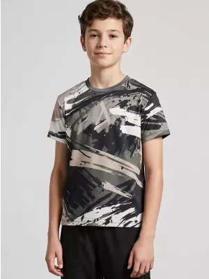 Tricou funcțional premium pentru copii ALTISPORT VOJ/ALK014TR01 NEGRU/GRI