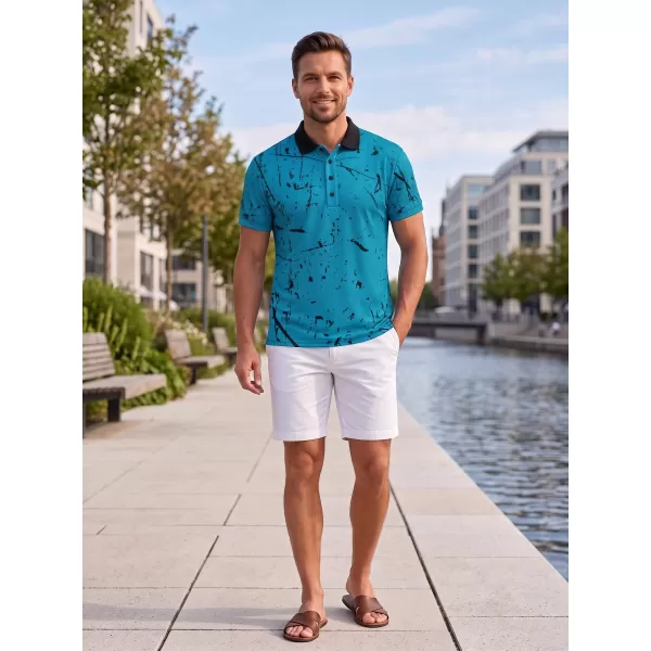  Tricou funcțional pentru bărbați cu guler premium ALTISPORT VOJ/ALM034TR05 SMARALD 