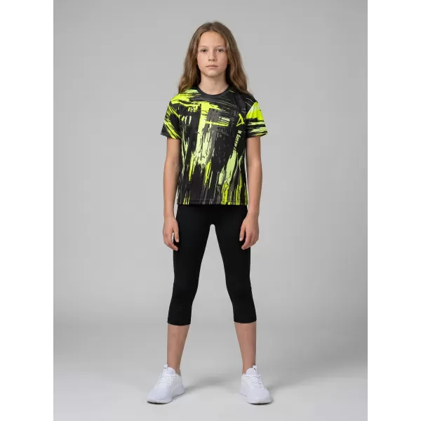  Tricou funcțional premium pentru copii ALTISPORT VOJ/ALK010TR01 NEGRU SI GALBEN 