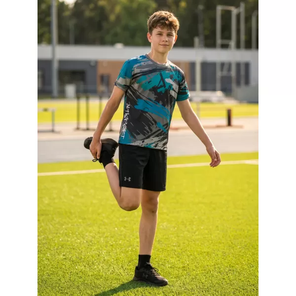  Tricou funcțional premium pentru copii ALTISPORT VOJ/ALK014TR01 NEGRU/KEROSEN 