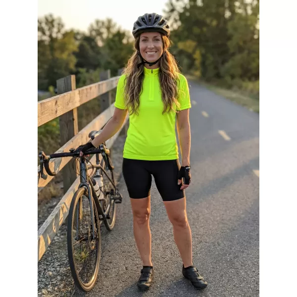  Tricou de ciclism pentru femei ALTISPORT NoPrint NP/ALW115NJ GALBEN STRĂLUCITOR 