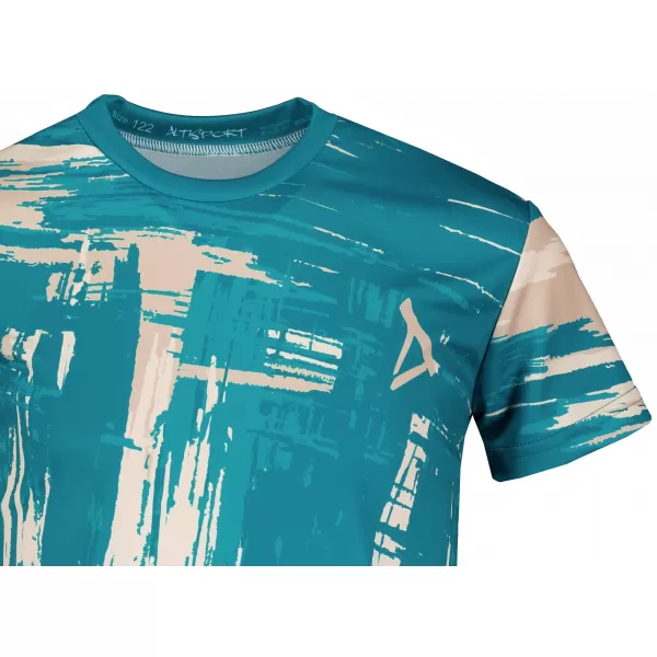  Tricou funcțional premium pentru copii ALTISPORT VOJ/ALK010TR01 SMARALD/ALBASTRU 