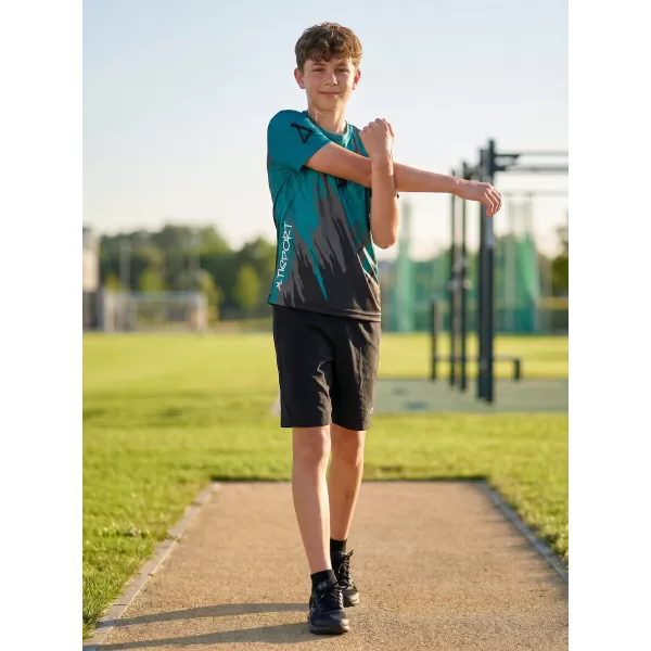  Tricou funcțional premium pentru copii ALTISPORT VOJ/ALK006TR01 NEGRU/KEROSEN 