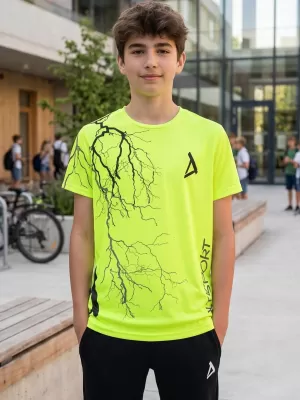 Tricou funcțional premium pentru copii ALTISPORT VOJ/ALK004TR01 GALBEN NEON