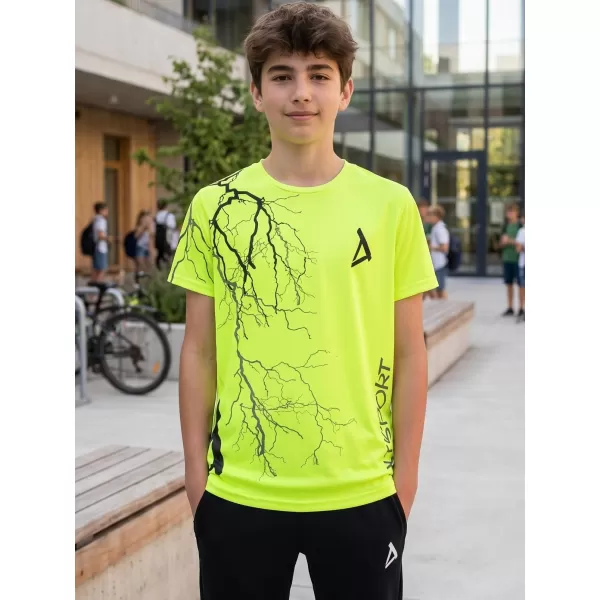  Tricou funcțional premium pentru copii ALTISPORT VOJ/ALK004TR01 GALBEN NEON 