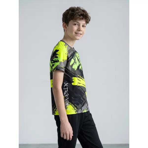  Tricou funcțional premium pentru copii ALTISPORT VOJ/ALK014TR01 NEGRU/VERDE 