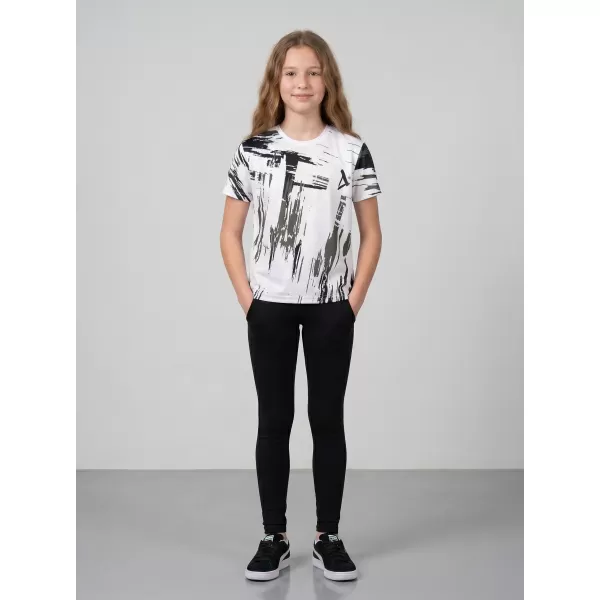  Tricou funcțional premium pentru copii ALTISPORT VOJ/ALK010TR01 ALB/NEGRU 
