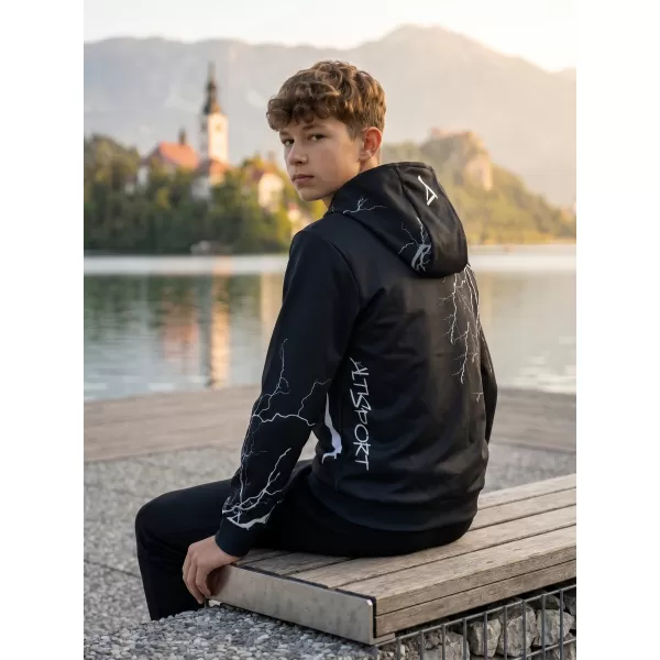  Hanorac funcțional premium pentru copii ALTISPORT VOJ/ALK004MI01 ALB-NEGRU 