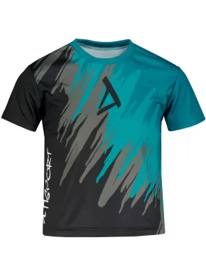 Tricou funcțional premium pentru copii ALTISPORT VOJ/ALK006TR01 NEGRU/KEROSEN