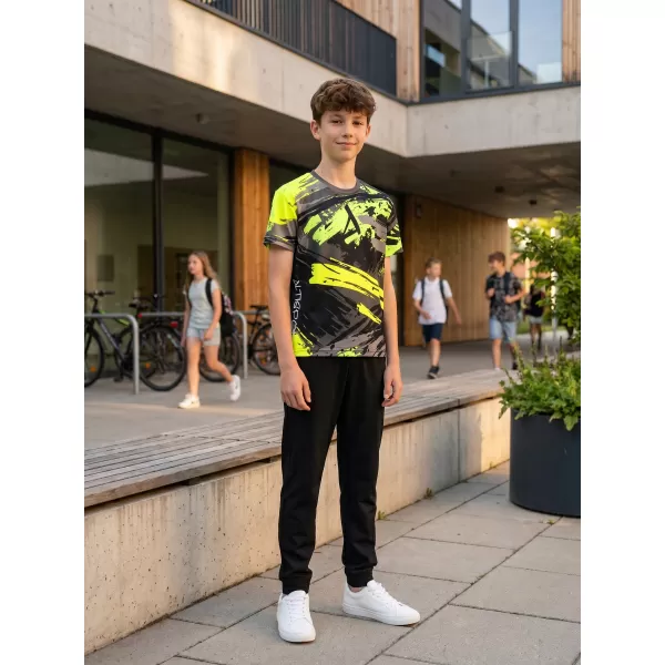  Tricou funcțional premium pentru copii ALTISPORT VOJ/ALK014TR01 NEGRU/VERDE 