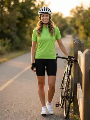 Tricou de ciclism pentru femei ALTISPORT NoPrint NP/ALW115NJ VERDE LIME