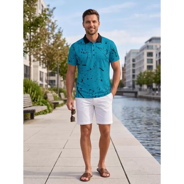  Tricou funcțional pentru bărbați cu guler premium ALTISPORT VOJ/ALM034TR05 SMARALD 