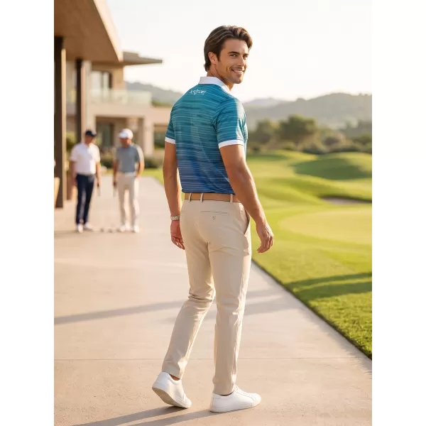  Tricou funcțional pentru bărbați cu guler premium ALTISPORT VOJ/ALM031TR05 SMARALD/ALBASTRU 