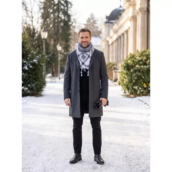  Eşarfă BRANDIT BD7009 ALB/NEGRU 