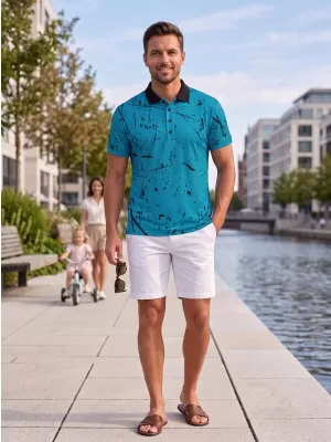 Tricou funcțional pentru bărbați cu guler premium ALTISPORT VOJ/ALM034TR05 SMARALD