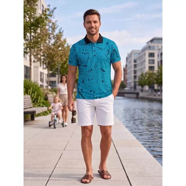  Tricou funcțional pentru bărbați cu guler premium ALTISPORT VOJ/ALM034TR05 SMARALD 