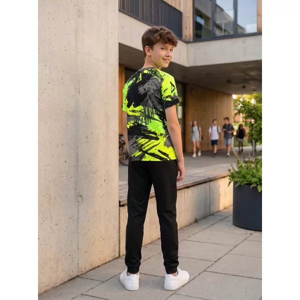  Tricou funcțional premium pentru copii ALTISPORT VOJ/ALK014TR01 NEGRU/VERDE 