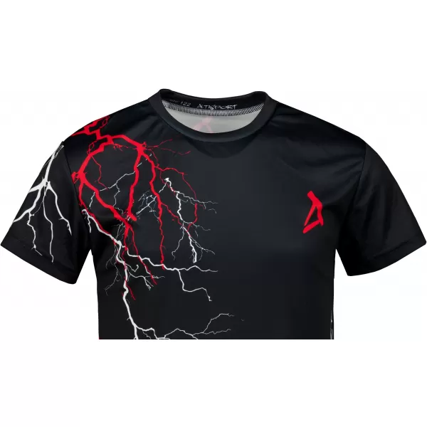  Tricou funcțional premium pentru copii ALTISPORT VOJ/ALK004TR01 NEGRU/ROSU 