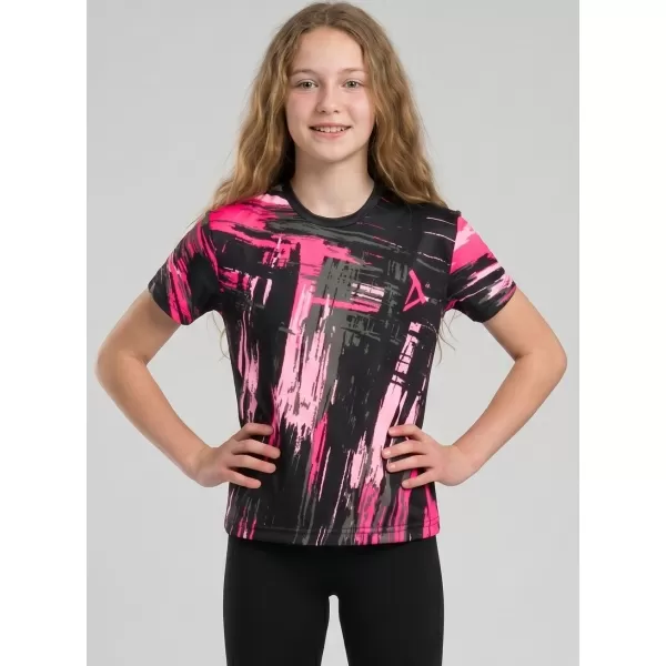  Tricou funcțional premium pentru copii ALTISPORT VOJ/ALK010TR01 NEGRU/ROZ DESCHIS 