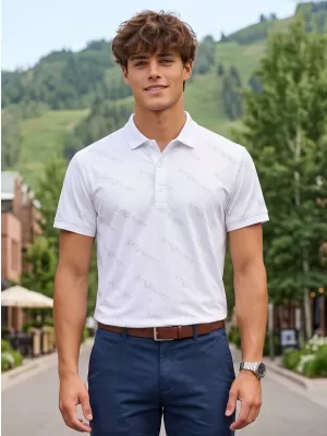 Tricou funcțional pentru bărbați cu guler premium ALTISPORT VOJ/ALM050TR05 ALB
