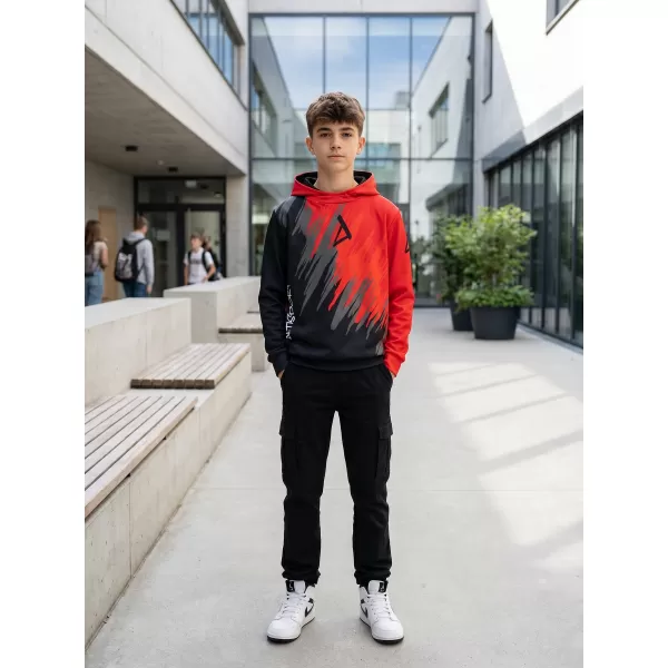 Hanorac funcțional premium pentru copii ALTISPORT VOJ/ALK006MI01 NEGRU/ROSU 