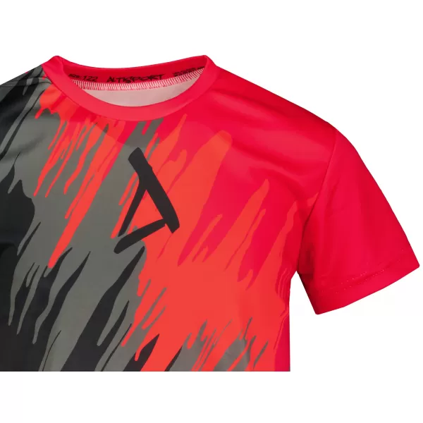  Tricou funcțional premium pentru copii ALTISPORT VOJ/ALK006TR01 NEGRU/ROSU 