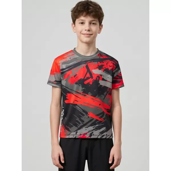 Tricou funcțional premium pentru copii ALTISPORT VOJ/ALK014TR01 NEGRU/ROSU 