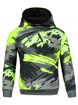 Hanorac funcțional premium pentru copii ALTISPORT VOJ/ALK014MI01 NEGRU/VERDE