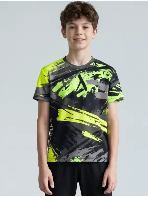 Tricou funcțional premium pentru copii ALTISPORT VOJ/ALK014TR01 NEGRU/VERDE
