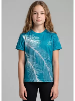 Tricou funcțional premium pentru copii ALTISPORT VOJ/ALK001TR01 SMARALD/GRI
