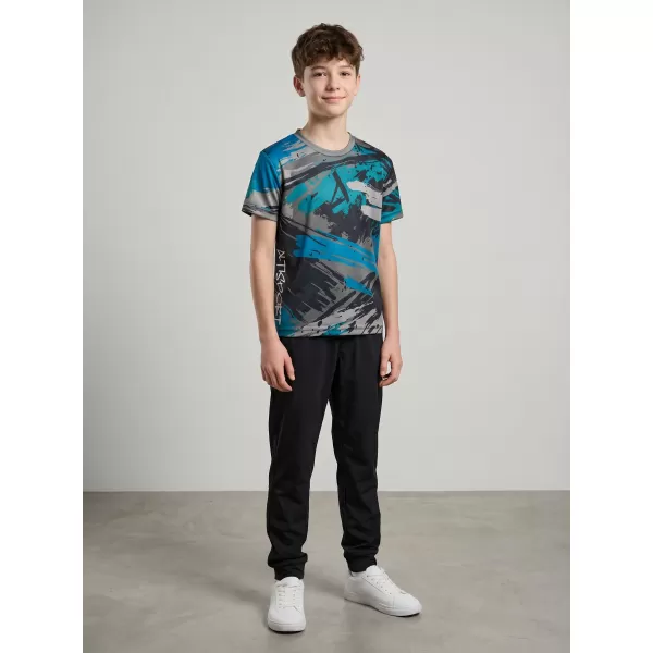  Tricou funcțional premium pentru copii ALTISPORT VOJ/ALK014TR01 NEGRU/KEROSEN 