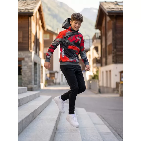  Hanorac funcțional premium pentru copii ALTISPORT VOJ/ALK014MI01 NEGRU/ROSU 