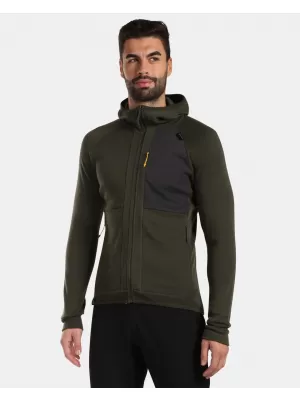 Pulover bărbătesc din lână KILPI MERINI-M WM0201KI VERDE ÎNCHIS