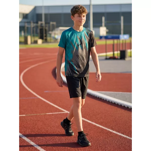  Tricou funcțional premium pentru copii ALTISPORT VOJ/ALK006TR01 NEGRU/KEROSEN 