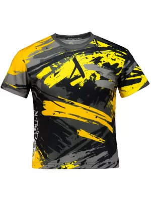 Tricou funcțional premium pentru copii ALTISPORT VOJ/ALK014TR01 NEGRU SI GALBEN