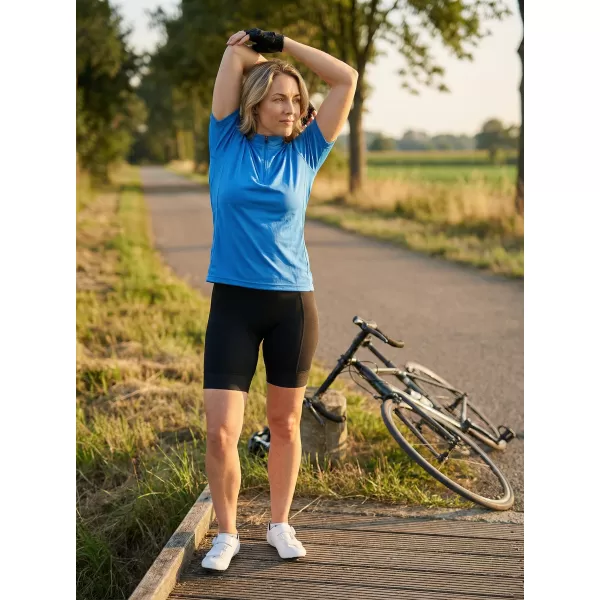  Tricou de ciclism pentru femei ALTISPORT NoPrint NP/ALW115NJ ALBASTRU STRĂLUCITOR 