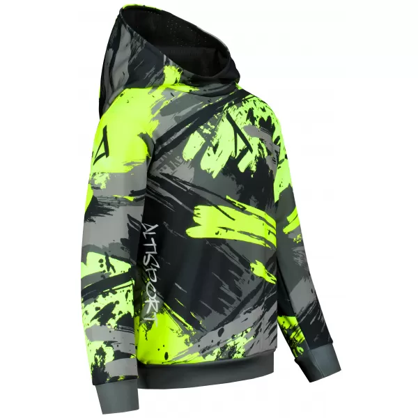  Hanorac funcțional premium pentru copii ALTISPORT VOJ/ALK014MI01 NEGRU/VERDE 