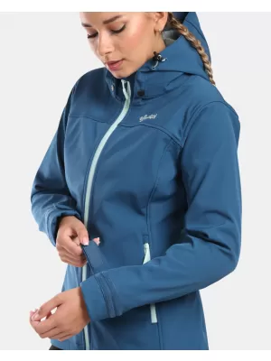 Jachetă softshell de damă KILPI RAVIA-W WL0129KI ALBASTRU ÎNCHIS