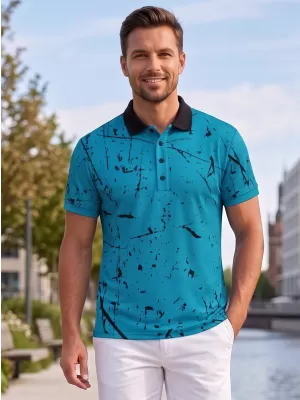 Tricou funcțional pentru bărbați cu guler premium ALTISPORT VOJ/ALM034TR05 SMARALD