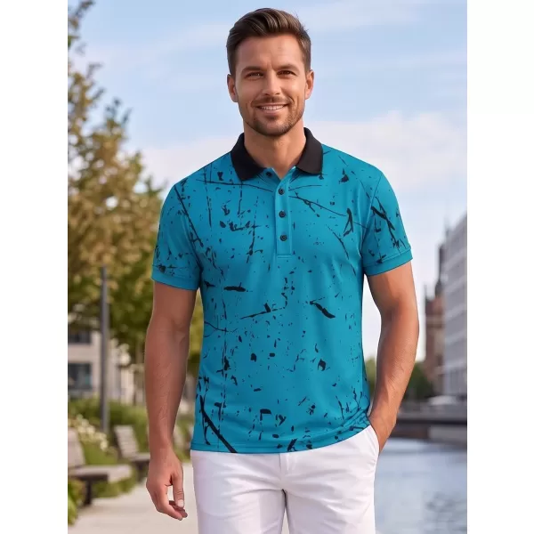  Tricou funcțional pentru bărbați cu guler premium ALTISPORT VOJ/ALM034TR05 SMARALD 